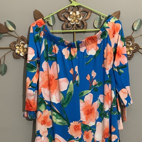 Vince Camuto Off the Shoulder Floral Dress Size 10 - Picture 6 of 7